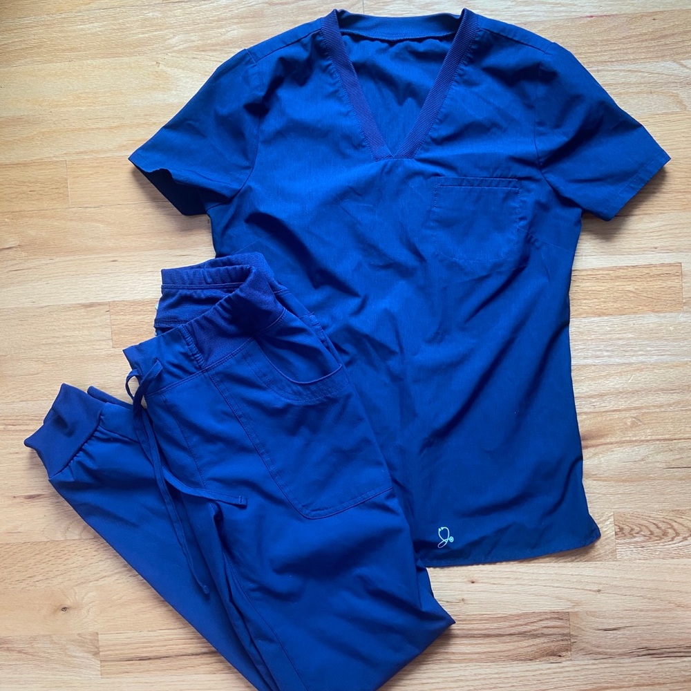 Navy Jogger Scrub Set
